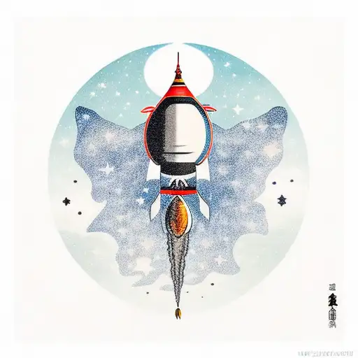 Elon Musik Launching Rocket Into Black Sky Full Of Stars