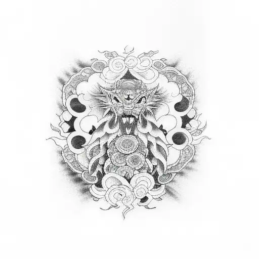 Black And White Japanese Tatoo