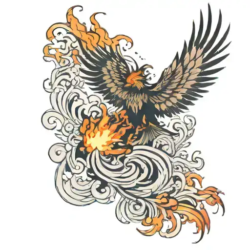 Phoenix Flying In Flames
