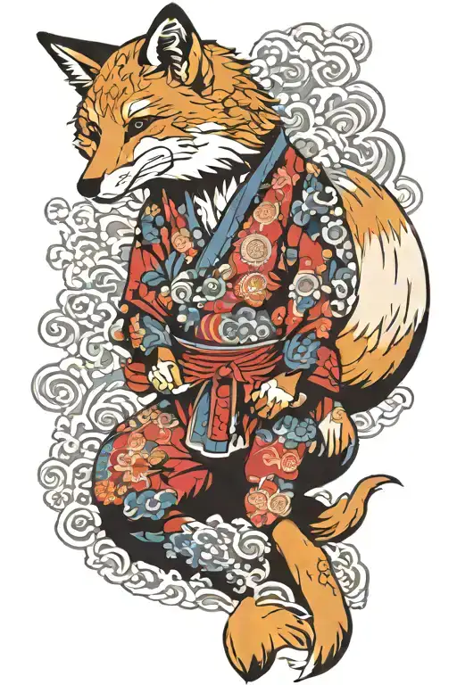 A Japanese Fox Full Body