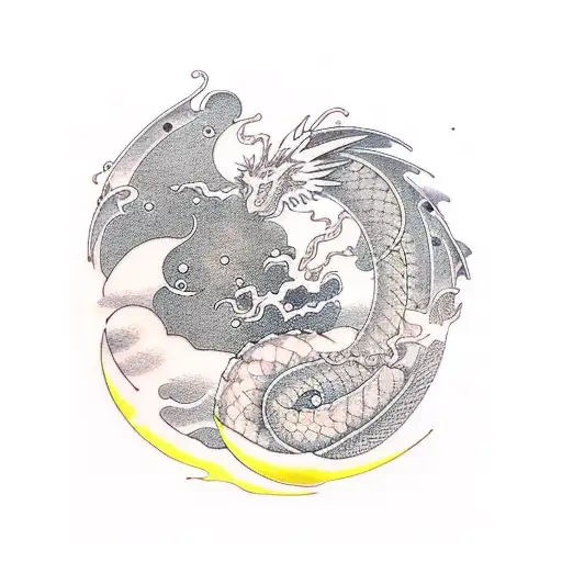 Dragon And Crecent Moon Small