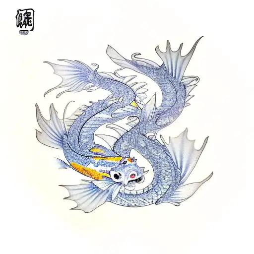 Koi Fish And Water Dragon