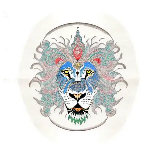 A Lion Coming Out Of Iran's Map Tattoo