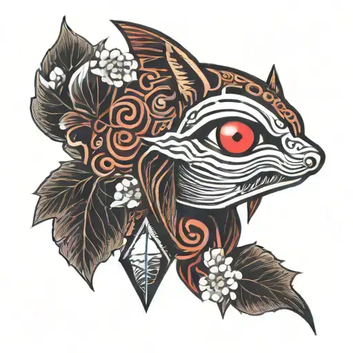 Color Red Ethereum Logo With Eye Color