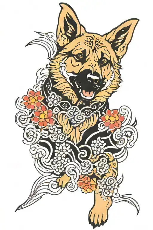 China Pattern 9 Tailed German Shepherd Dog