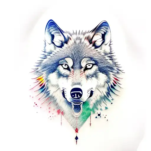 Wolf Mit Bunten Augen