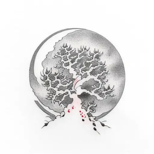 Dying Tree Fire Moon