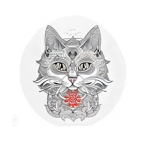 Cat Symmetrical Full Chest Piece
