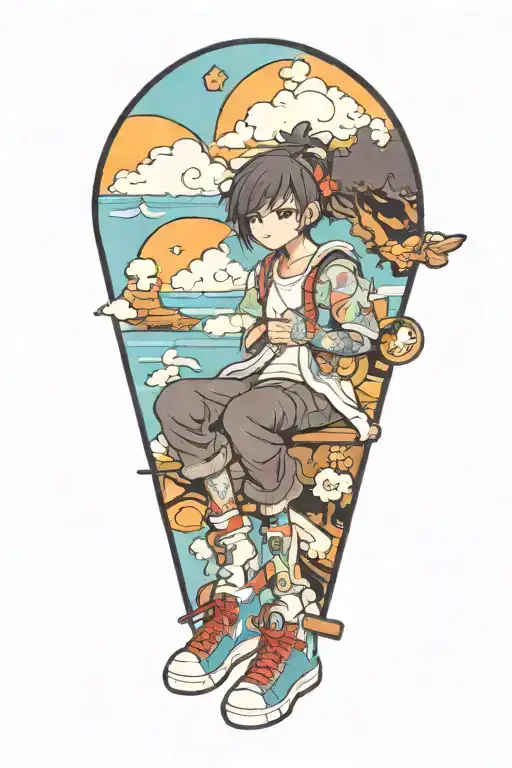 Design A Tattoo Featuring Anime With A Sneakers Chibi Art