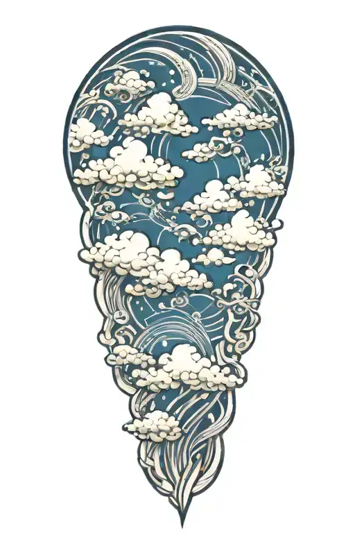 Design A Tattoo That Incorporates Elements Of Clouds And Puzzle Pieces