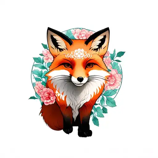 Fox With Flower