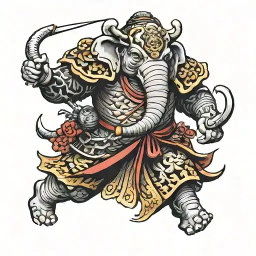 Elephant Samurai Warrior