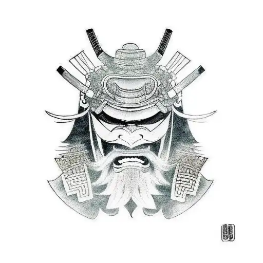 Samurai Helmet With Oni Mask