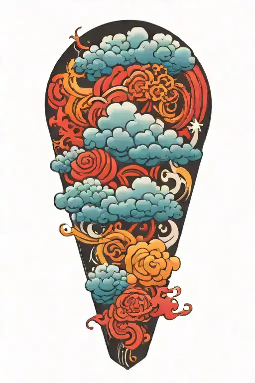 Design A Tattoo That Incorporates Elements Of Clouds And Puzzle