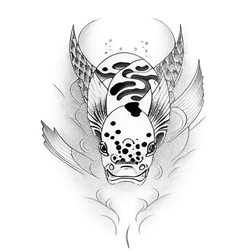 Black And White Koi Fish Half Sleeve