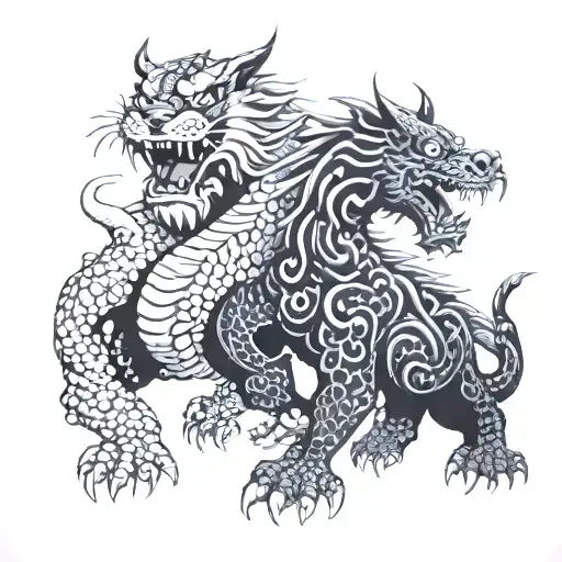 Dragon Tiger Foo Dog