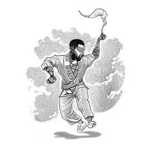 A Black Man Running From Another Black Man