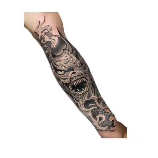 A Demon With A Snake On His Arm