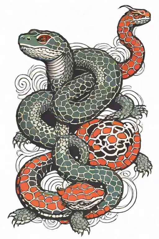 Snake And Turtle Mixed