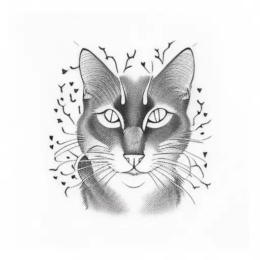 Black Cat Framed By Forest