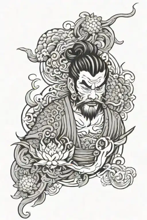 Design A Tattoo Suitable For An Asian Man Who Has Deep Affection For Thai And Japanese Culture