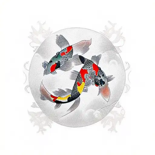 Christian Cross With Koi Fish