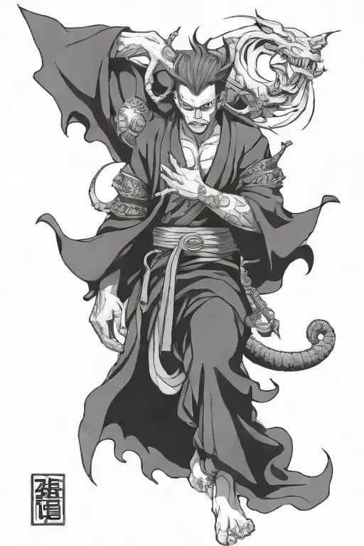 Sketch Complementing The Demon Of Death From The Anime Naruto