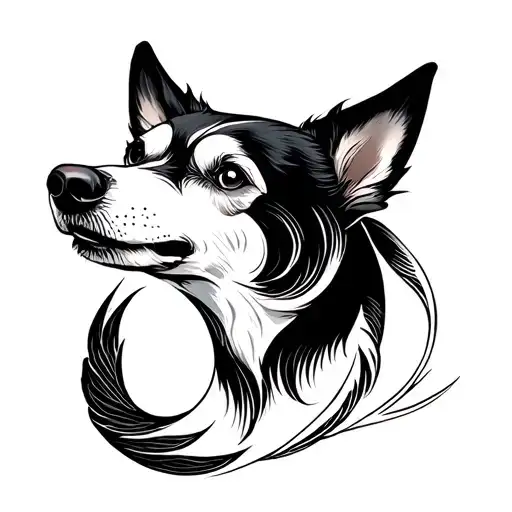 Pisces Zodiac Symbol Dog Animal Surrounded