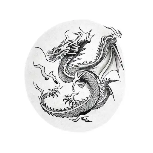 Dragon With Japanese Masks Leg Sleeve