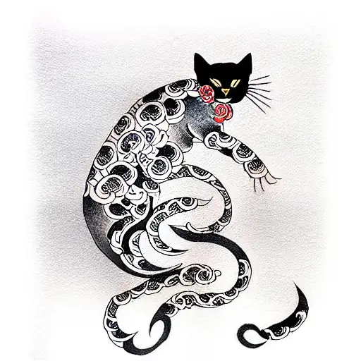 Kanji With A Black Cat