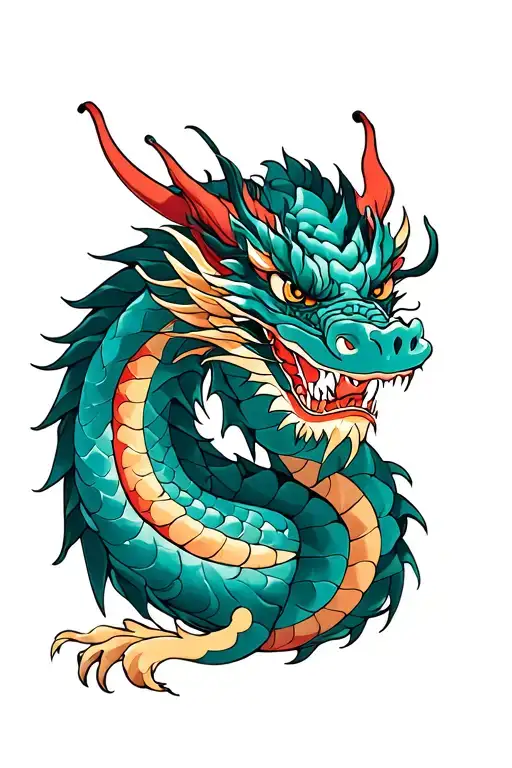 Dragon Japan Style Tattoo Design