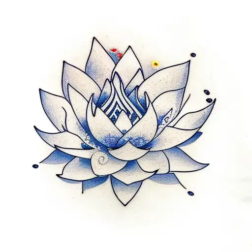 Koi Fish With Lotus Flower Background