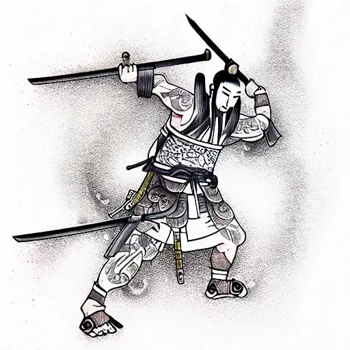 Minimalistic Samurai With Katana