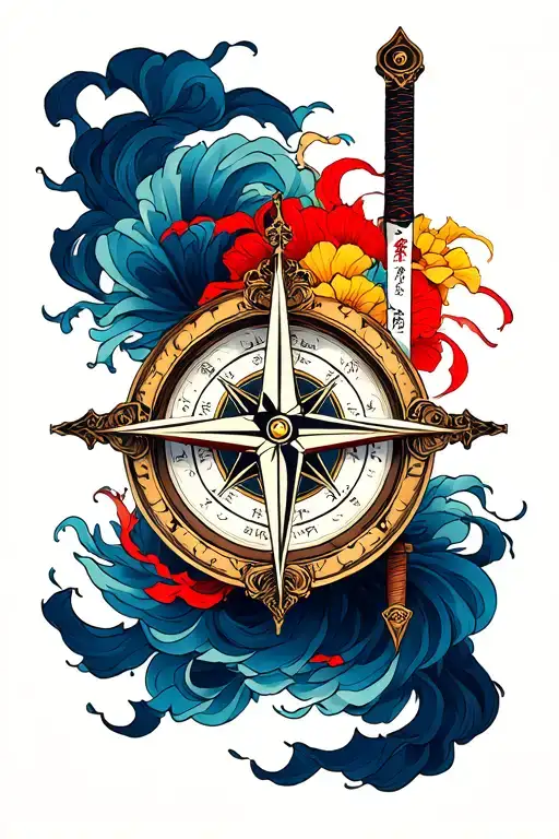 Wind Compass With A Sword