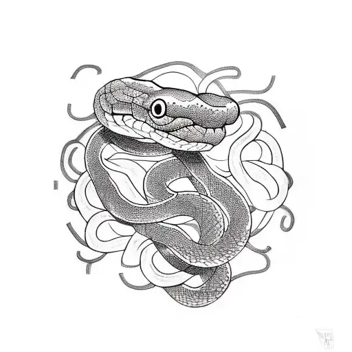 Snake In Circle With Vines