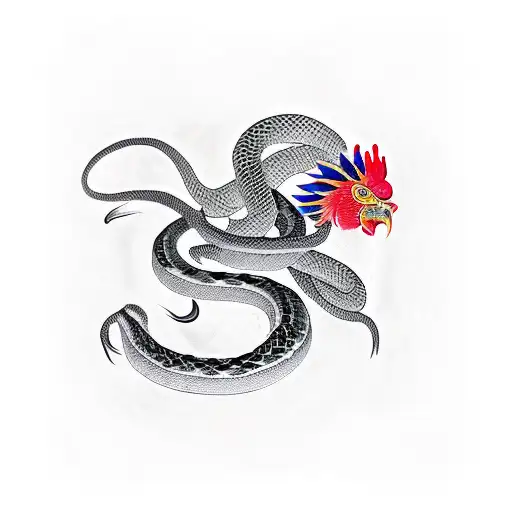 Snake With Rooster