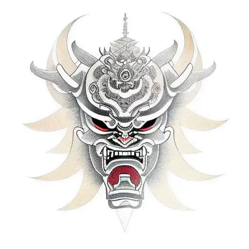 Golden And Black Oni Mask