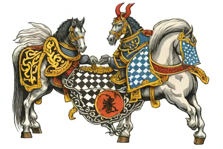 Chess Knights Standing Side