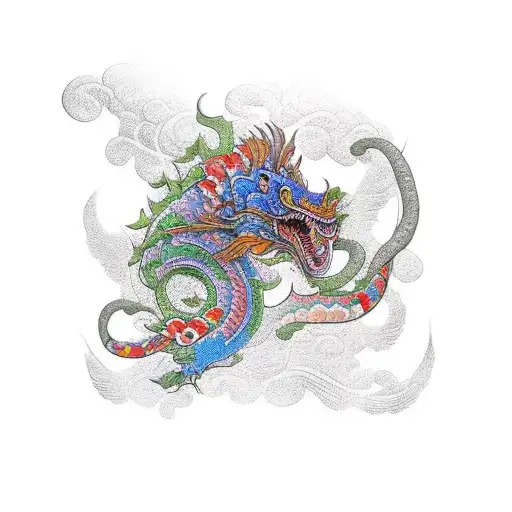 Basilisk With Floral Background