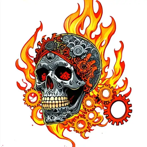 Skull Gears Fire Rode