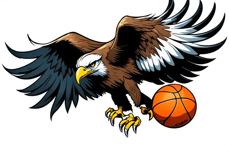 Eagle With A Basketball In Its Claws
