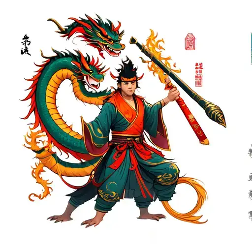 Wukong Staff And Dragon