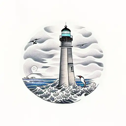 Lighthouse And Seagulls