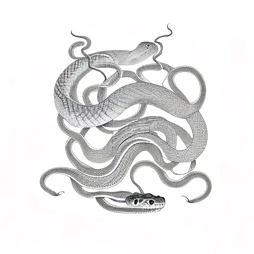 Snake And Man Doing Yoga