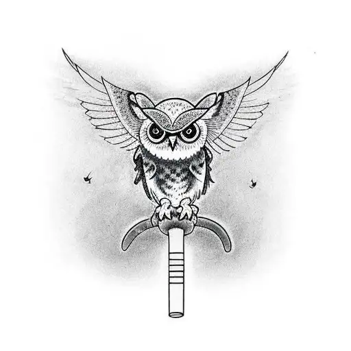 An Owl In Flight Grabbing A Mouse