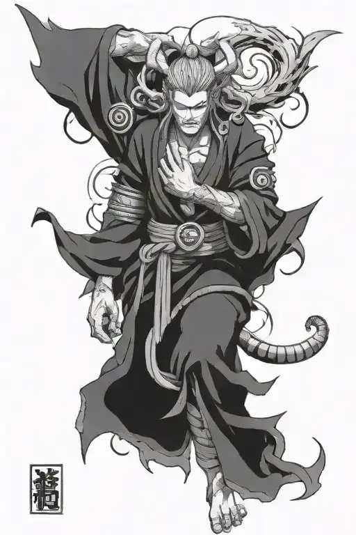 Sketch Complementing The Demon Of Death From The Anime Naruto