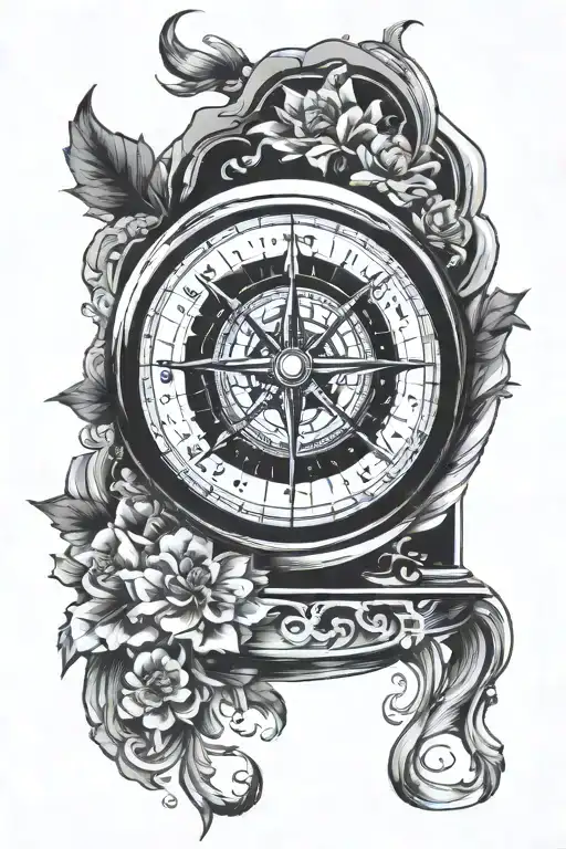 Compass Inside Of A Crystal Ball Half Sleeve Tatto