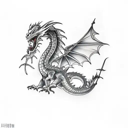 Dragon Wrapped Around Leg Up To Hip