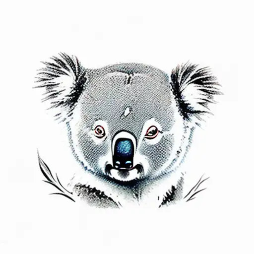 Small Koala Sleeping On A Tree