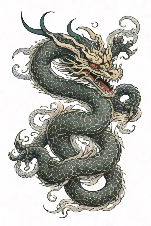 Dragon Coiling Up Arm Sleeve